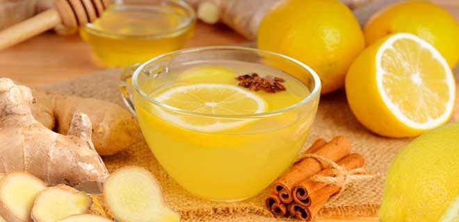 Коктейль имбирь, лимон и мед с корицей