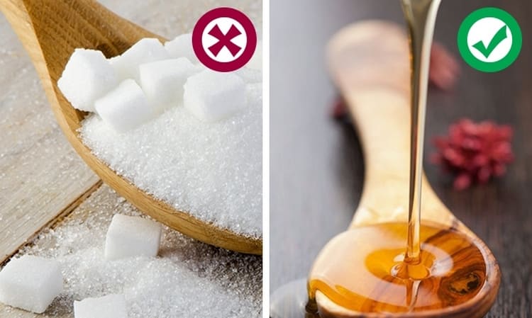 сахар лучше заменить медом.